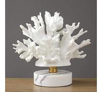 WLVG Statue de Corail Blanc Sculpture Décorations pour la Maison Figurine Antiquités Objets de Collection Artisanat Ameublement Nordique Méditerranée Résine Décorations pour la Maison Chambre cré