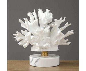 WLVG Statue de Corail Blanc Sculpture Décorations pour la Maison Figurine Antiquités Objets de Collection Artisanat Ameublement Nordique Méditerranée Résine Décorations pour la Maison Chambre cré