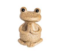 WLVG Statue de Grenouille en méditation, Statue de Grenouille de prière thé pour Animaux de Compagnie décor Bouddhiste Zen Yoga Sculpture de Jardin