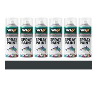 WLX Peinture en spray acrylique 400 ml - Spray de peinture brillante à séchage rapide - Peinture professionnelle pour bois, métal, pierre, verre et mur - Usage intérieur et extérieur (6 x anthracite)