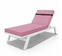 WLXFF Coussin de Chaise Longue Rayé Imperméable, Bain de Soleil Pliable Épais, Sangles Antidérapantes pour Jardin, Terrasse, Plage et Salon