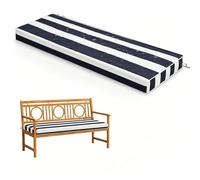 WLXFF Coussin Rectangulaire Banc Extérieur 120x40cm, 5cm Épais, rayé Imperméable Anti-Glisse, Housse Lavable et Sangles pour Mobilier d'Extérieur