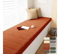 WLXFF Coussins de siège de fenêtre pour l'intérieur, Coussins de fenêtre en Teddy, Coussins de Banc imperméables et Anti-Rayures pour Salon ou BalançOire de Jardin, Balcon,Dark Orange,160x40cm