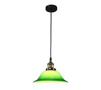 WLXJDJ Suspension Luminaire Industrielle Intérieur Vintage, Rétro E27 Culot Abat-Jour en Verre Vert Plafonnier Montage Plafond Pendentif Lumière pour Chambre Salon Cuisine Loft Café Bar,B