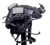 WLXW Casque intégral Wendy 3.0 Airsoft, Casque antibruit, Feux de signalisation Tactiques pour Cosplay, Paintball en Plein air(BK)