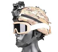 WLXW Casque Tactique Airsoft MICH2000 Noir Multifonctionnel avec Lunettes, Feux Position, Housse Casque Support for Équipement Paintball CS