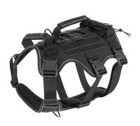 WLXW Casque Tactique for Chien avec Lunettes, Gilet Militaire Réglable for Berger Allemand Belge, Taille Similaire(BK-Vest,XL)