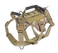 WLXW Casque Tactique for Chien avec Lunettes, Gilet Militaire Réglable for Berger Allemand Belge, Taille Similaire(MC-Vest,M)