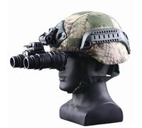 WLXW Casque Tactique MICH2000 avec Vision Nocturne, Modèle L4G24, Monture NVG, Housse Casque Airsoft for Tir CS Plein Air, Chasse(MKGR)