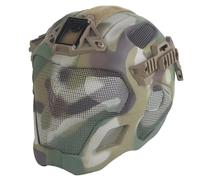 WLXW Casque Tactique Protection Intégrale Tête for Chasse, L'airsoft Paintball CS Casque Sécurité Maille d'acier Équipement Cosplay Léger(CP)
