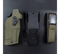 WLXW Holster Tactique Airsoft Holster Airsoft Droitier pour Glock 17/19 Compatible avec X300 Lights Holster QLS Quick Mount Adapter Leg Shroud Drop,Vert