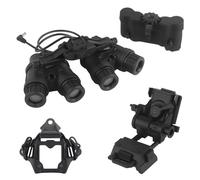 WLXW Lunettes Vision Nocturne Tactiques GPNVG 18, Modèle Factice Rabattable, NVG Fast, Adaptateur Montage for Casque Airsoft, Kit Support L4G24 for CS, Chasse, Paintball, WarGame Gear(BK Set)