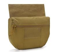 WLXW Pochette Dangler Sac Banane Tactique Poche Porte-plaques Sac Ventral Pochette Molle Accessoires Gilet Poitrine Airsoft Sports Plein Air Chasse Jeux Guerre(Tan)