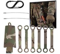 WLXW Supports Lampes Chimiques Tactiques avec Mousqueton, Pochette Rangement 6 Bâtons Lumineux Support Lampes Chimiques Chasse Plein Air(Tan)