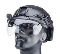 WLXW Visière Rabattable Tactique pour Rails Casque, Lunettes Sécurité Airsoft 2 Lentilles Couleur, pour Casque Rapide Masque Protection Rabattable Coupe-Vent Anti-Buée CS Airsoft Jeu De Guerre,Noir