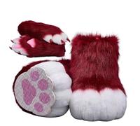 WLYEZAU Fursuit Furry Feet, Fursuit Furry Hands And Paws, Fausse Fourrure Mains Et Pieds Pattes, Cosplay Animal Cat Fox Costume Accessoires (Color : 14, Size : One size fits all)