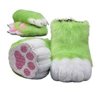 WLYEZAU Fursuit Furry Feet, Fursuit Furry Hands And Paws, Fausse Fourrure Mains Et Pieds Pattes, Cosplay Animal Cat Fox Costume Accessoires (Color : 2, Size : One size fits all)
