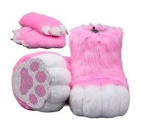 WLYEZAU Fursuit Furry Feet, Fursuit Furry Hands And Paws, Fausse Fourrure Mains Et Pieds Pattes, Cosplay Animal Cat Fox Costume Accessoires (Color : 4, Size : One size fits all)