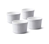 WM Bartleet & Sons 1750 Lot de 4 ramequins profonds traditionnels en porcelaine blanche Ø 9 cm - TSET45