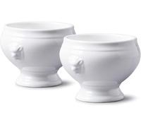 WM Bartleet & Sons 1750 TSET120 Lot de 2 bols à soupe et ragoût traditionnels en porcelaine Motif tête de lion 350 ml - Blanc
