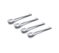 Wm Bartleet & Sons Lot de 4 cuillères traditionnelles en porcelaine à moutarde et sel (11 cm) - Blanc