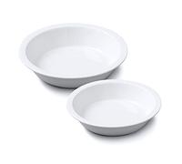 Wm Bartleet & Sons Plat à tarte rond en porcelaine avec bord pour croûte, blanc, 20cm/27cm