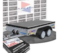 WM Meyer Bâche de remorque de qualité supérieure 257 x 157 cm - Bâche de remorque imperméable sur mesure - Bâche plate - Anthracite brillant