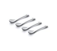 WM TSET152 Bartleet & ‿Sons 1750 Lot de 4 petites cuillères à sel traditionnelles en porcelaine Blanc 10 cm