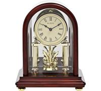 Wm. Widdop Finition noyer foncé avec pendule tournante Horloge de cheminée WD2129 (Taille unique) (Marron)