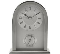 Wm.Widdop Horloge de cheminée bombée en aluminium argenté WD2061 (Taille unique) (Argent)