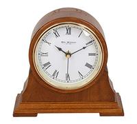 Wm Widdop Horloge de cheminée Traditionnelle, à Quartz, boîtier Rond en Bois