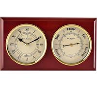 Wm.Widdop Horloge en bois & baromètre - Chiffres romains WD2163 (Taille unique) (vernis piano)
