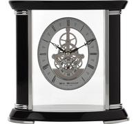 Wm.Widdop Piano Bois Mouvement Squelette Horloge de cheminée 19.5cm WD2037 (Taille unique) (Noir)