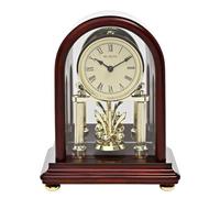 Wm. Widdop W3418 Horloge de cheminée avec pendule rotative Finition noyer foncé