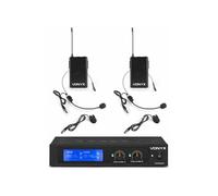 Vonyx Kit oreillette sans fil VHF WM5522B – 4 microphones – Récepteur UHF – Idéal pour conférences