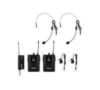 Vonyx WM552B Double Système Microphones Sans Fil UHF avec Émetteur BodyPack - 2x Micros Cravates, 2x Micros Casques Noir G