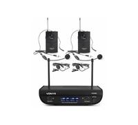 Vonyx Microphones sans fil WM82 – Set de 2, émetteurs de poche, 2 canaux, portée 50m, valise fournie