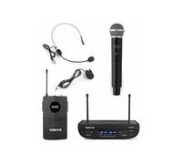 Vonyx Ensemble micro à main sans fil WM82C UHF 2 canaux portée 50 m