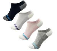 WMAMBZNDHP 4 Paires de Chaussettes Bateau en Coton for Femmes, Ensemble sans Spectacle for Dames, Blanc, Invisible, Paquet, Rose, Noir, Respirantes, été(L7928-8)