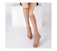 WMAMBZNDHP Bas en Nylon Ultra-Fins for Femmes, 5 Paires = 10 pièces, Chaussettes élastiques Transparentes for Dames, Longues for Filles(Coffee)