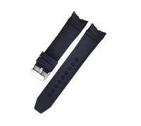 WMAMBZNDHP Bracelet de montre de Sport étanche, en Silicone, à extrémité incurvée, adapté à Rolex 22 24 26mm, Bracelet de remplacement(Black-silver buckle,26mm)