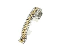 WMAMBZNDHP Bracelet de montre en acier inoxydable, 14MM 16MM 18MM 19MM 20MM, adapté au Bracelet de montre TISSOT 1853 T41 T17, argent, or Rose(07-Steel golden,14mm)