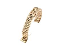 WMAMBZNDHP Bracelet de montre en acier inoxydable, 14MM 16MM 18MM 19MM 20MM, adapté au Bracelet de montre TISSOT 1853 T41 T17, argent, or Rose(07-Rose,14mm)
