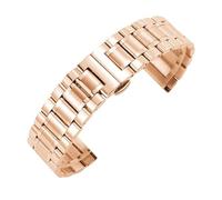 WMAMBZNDHP Bracelet de montre en acier inoxydable à extrémité incurvée 16mm 17mm 18mm 19mm 20mm 21mm 22mm 23mm 24mm, Bracelet en acier, bracelets de montre en métal(Rose gold,12mm)