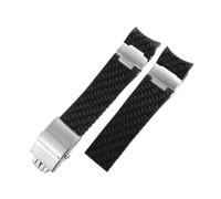 WMAMBZNDHP Bracelet en caoutchouc de Silicone à extrémité incurvée de 22mm, adapté for Ulysse, adapté au bracelet de montre Nardin 263, adapté aux bracelets de montre en métal étanche DIVER, noir, mar