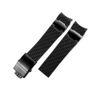WMAMBZNDHP Bracelet en caoutchouc de Silicone à extrémité incurvée de 22mm, adapté for Ulysse, adapté au bracelet de montre Nardin 263, adapté aux bracelets de montre en métal étanche DIVER, noir, mar
