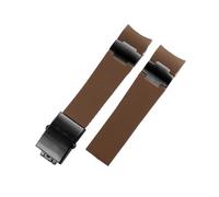 WMAMBZNDHP Bracelet en caoutchouc de Silicone à extrémité incurvée de 22mm, adapté for Ulysse, adapté au bracelet de montre Nardin 263, adapté aux bracelets de montre en métal étanche DIVER, noir, mar