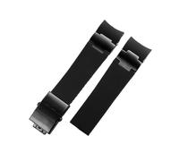 WMAMBZNDHP Bracelet en caoutchouc de Silicone à extrémité incurvée de 22mm, adapté for Ulysse, adapté au bracelet de montre Nardin 263, adapté aux bracelets de montre en métal étanche DIVER, noir, mar
