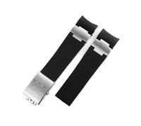 WMAMBZNDHP Bracelet en caoutchouc de Silicone à extrémité incurvée de 22mm, adapté for Ulysse, adapté au bracelet de montre Nardin 263, adapté aux bracelets de montre en métal étanche DIVER, noir, mar