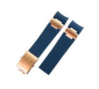 WMAMBZNDHP Bracelet en caoutchouc de Silicone à extrémité incurvée de 22mm, adapté for Ulysse, adapté au bracelet de montre Nardin 263, adapté aux bracelets de montre en métal étanche DIVER, noir, mar